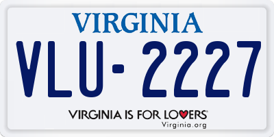 VA license plate VLU2227