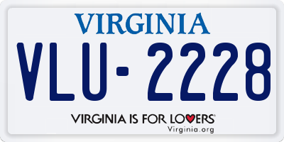 VA license plate VLU2228