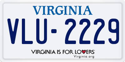 VA license plate VLU2229