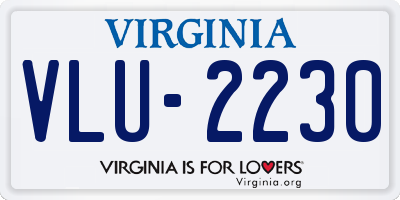 VA license plate VLU2230