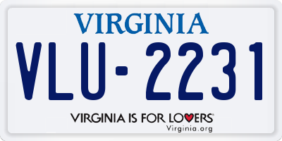 VA license plate VLU2231