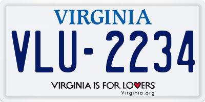 VA license plate VLU2234