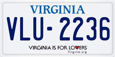 VA license plate VLU2236