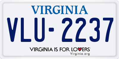 VA license plate VLU2237