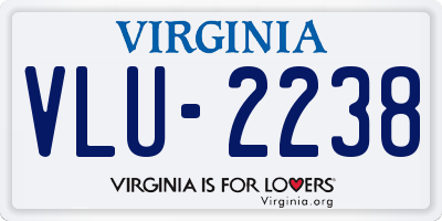 VA license plate VLU2238
