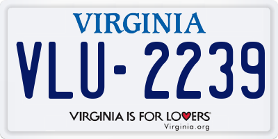 VA license plate VLU2239