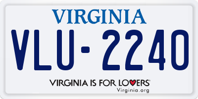 VA license plate VLU2240