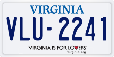 VA license plate VLU2241