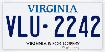 VA license plate VLU2242