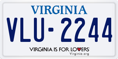 VA license plate VLU2244