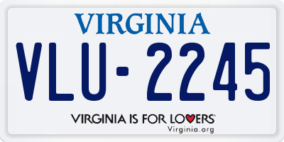 VA license plate VLU2245