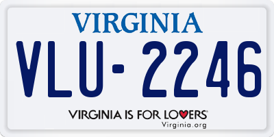 VA license plate VLU2246