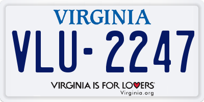 VA license plate VLU2247