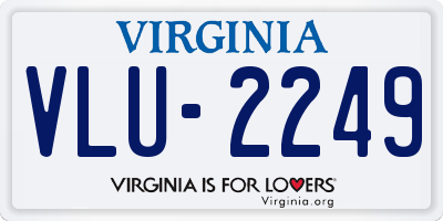 VA license plate VLU2249