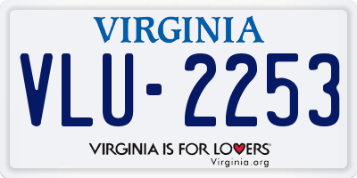 VA license plate VLU2253