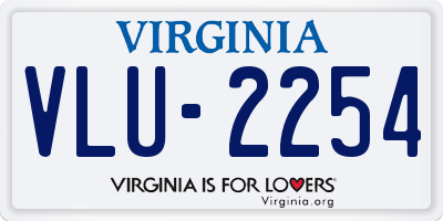 VA license plate VLU2254