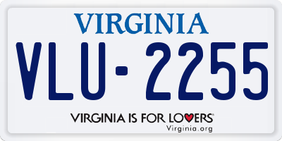 VA license plate VLU2255