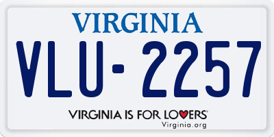 VA license plate VLU2257