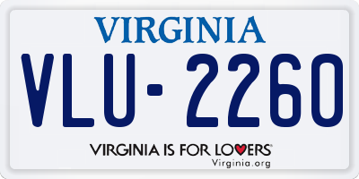 VA license plate VLU2260