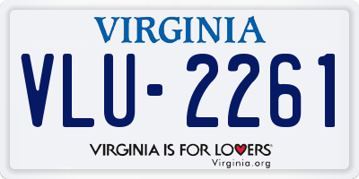 VA license plate VLU2261