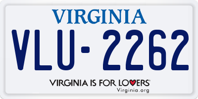VA license plate VLU2262