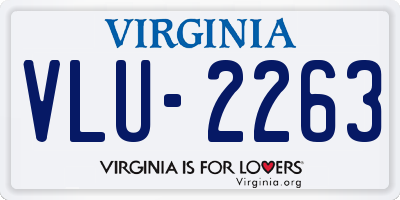 VA license plate VLU2263
