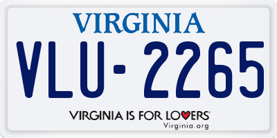VA license plate VLU2265