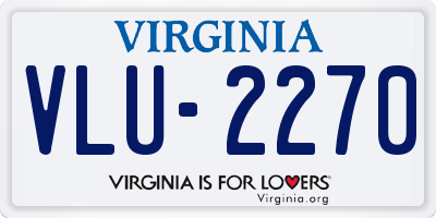 VA license plate VLU2270