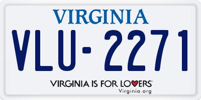 VA license plate VLU2271