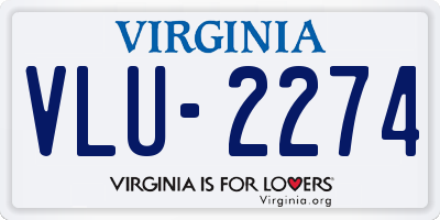 VA license plate VLU2274
