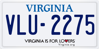 VA license plate VLU2275