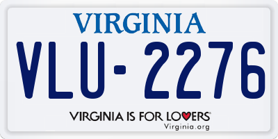 VA license plate VLU2276