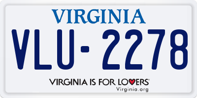 VA license plate VLU2278