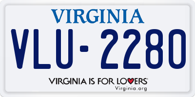 VA license plate VLU2280