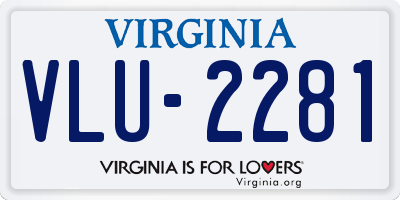 VA license plate VLU2281