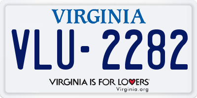 VA license plate VLU2282