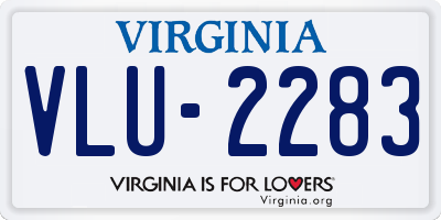 VA license plate VLU2283