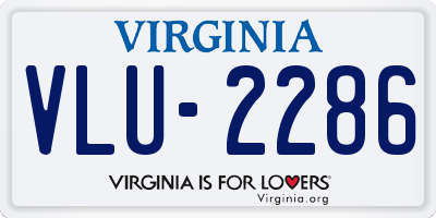 VA license plate VLU2286
