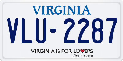 VA license plate VLU2287