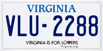 VA license plate VLU2288