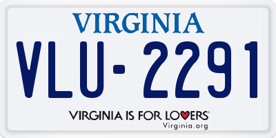 VA license plate VLU2291