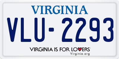 VA license plate VLU2293