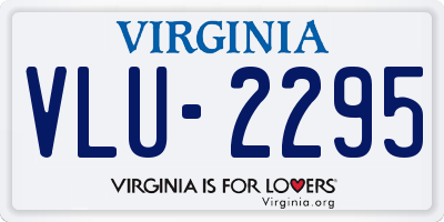 VA license plate VLU2295