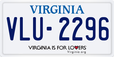 VA license plate VLU2296