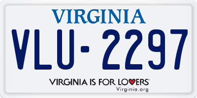 VA license plate VLU2297