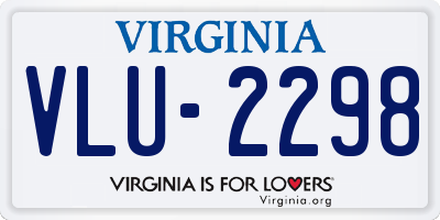 VA license plate VLU2298