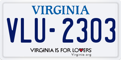 VA license plate VLU2303