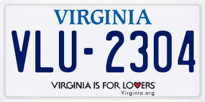 VA license plate VLU2304