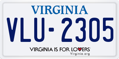VA license plate VLU2305