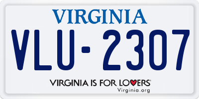 VA license plate VLU2307